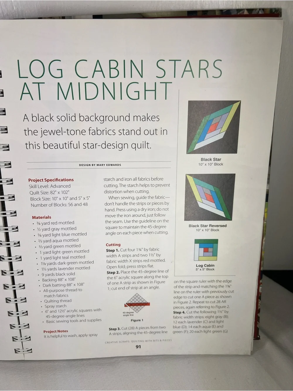 Creative Scraps Quilting with Bits & Pieces - Black Rainbow Star Quilt